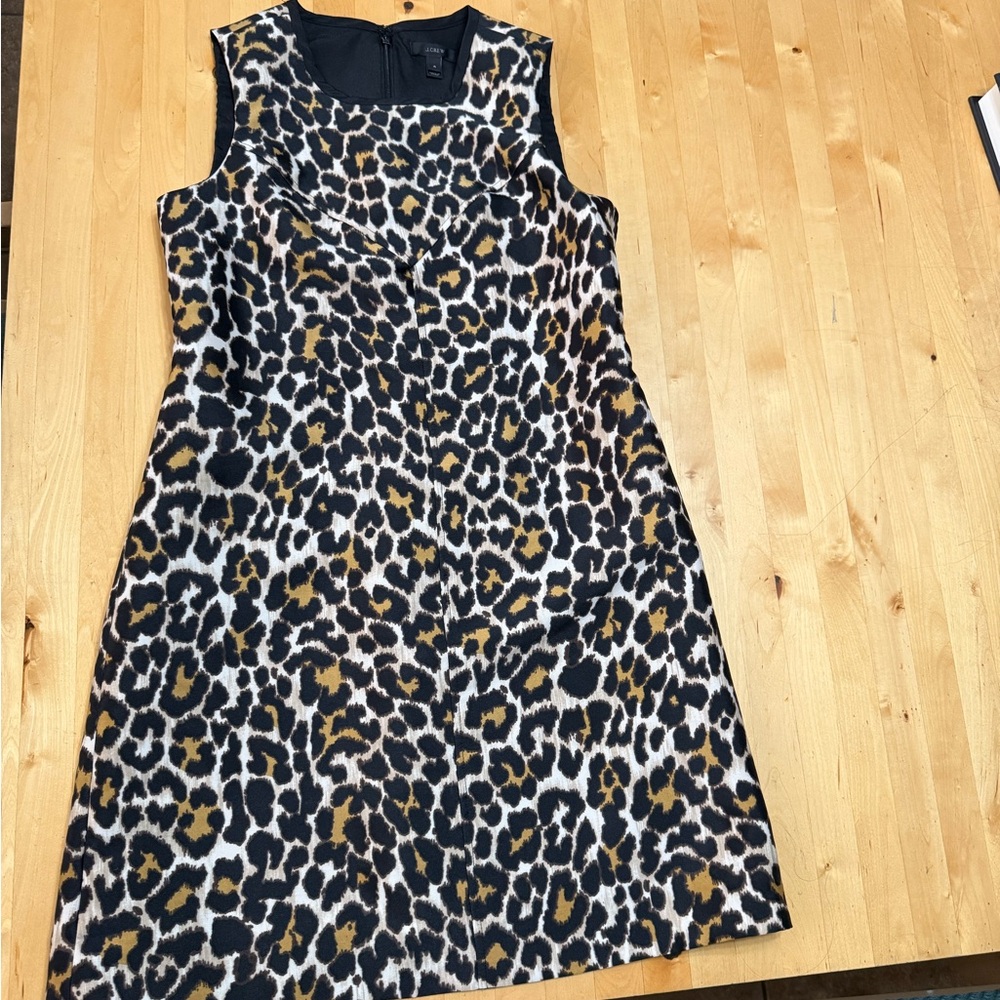 Sale fm $40 🎉. J. Crew Animal Print Mini Dress - Black and Gold